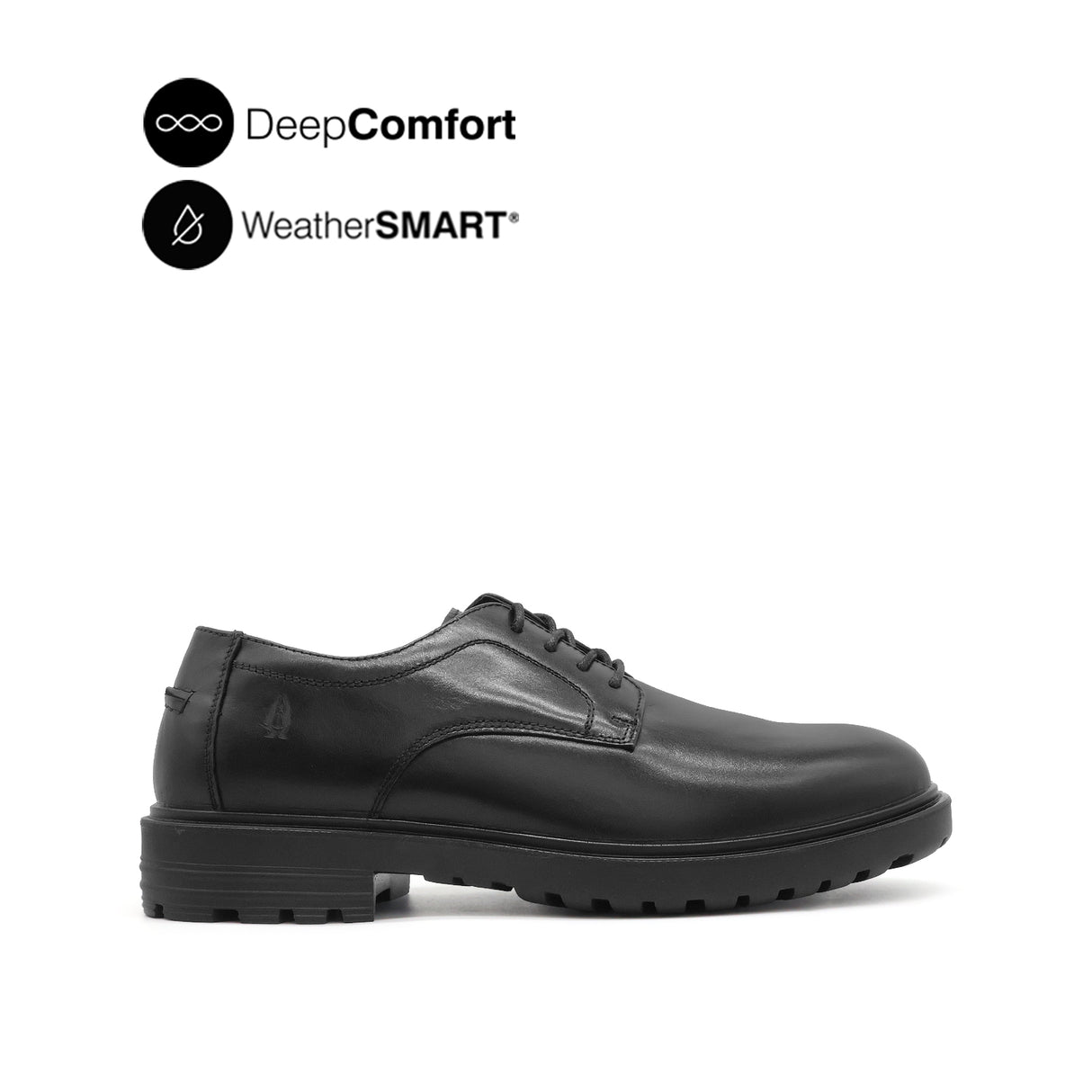 Napoleon Lace Up Plain Toe Men's Shoes -Black Leather Waterproof