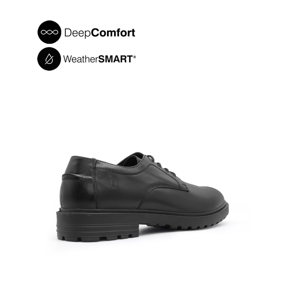 Napoleon Lace Up Plain Toe Men's Shoes -Black Leather Waterproof