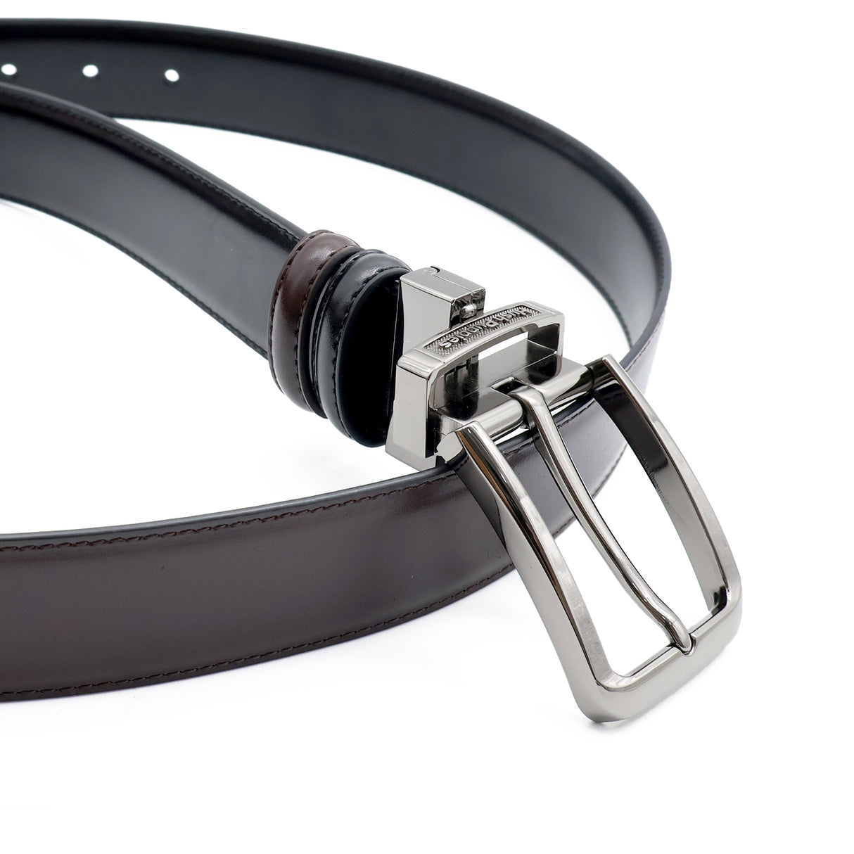 Eliya Pin Clip Men's Belt Reversible - Black
