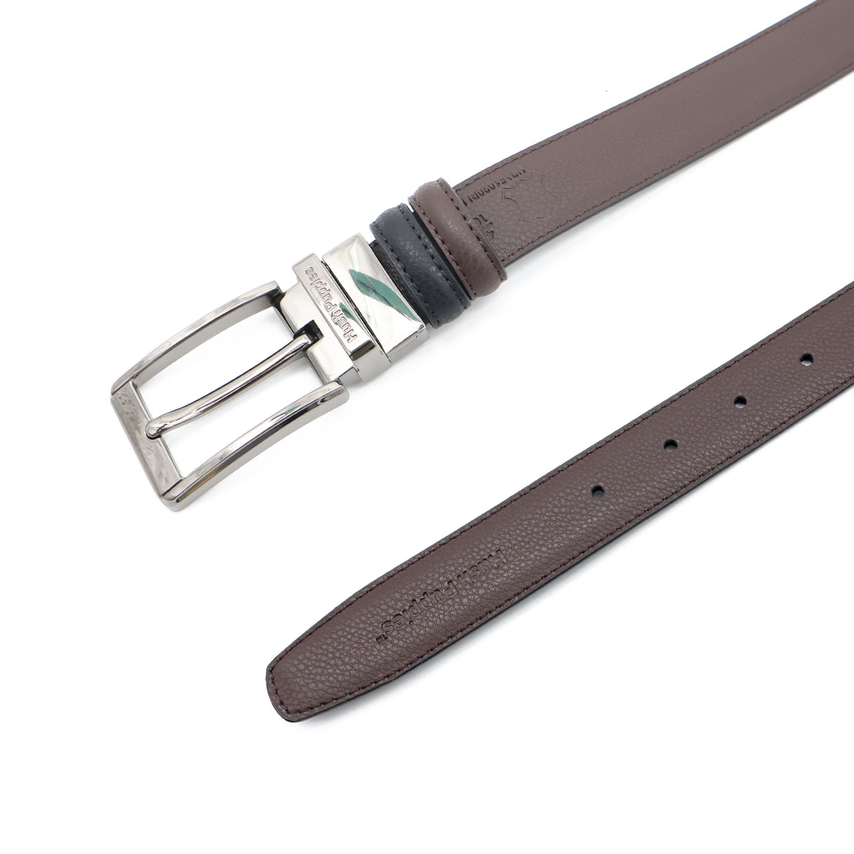 Emanuel Pin Clip Reversible Men's Belt - Black & Dark Brown