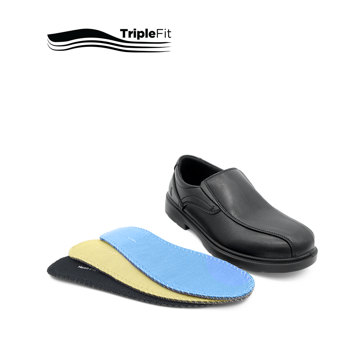 Mylo Lace Up Apron Toe Boy's Shoes - Black