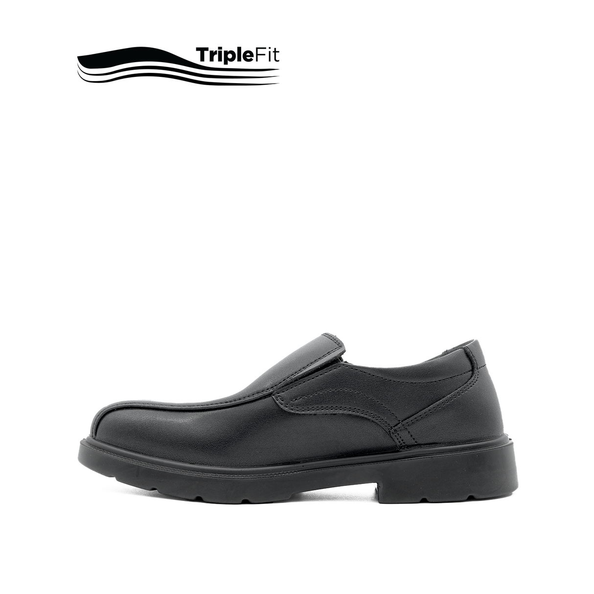 Mylo Lace Up Apron Toe Boy's Shoes - Black