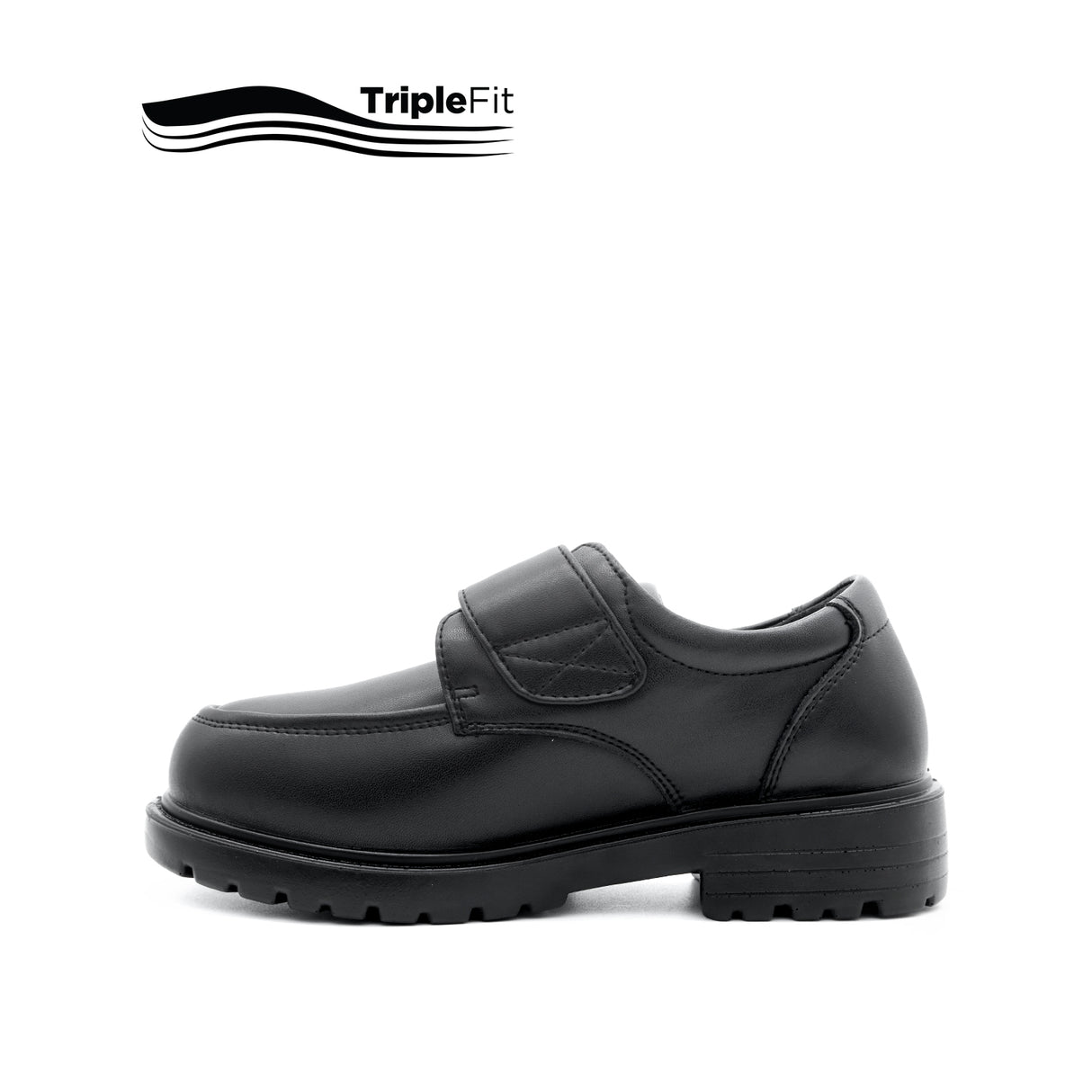 Peter Velcro Boy's Shoes - Black Leather