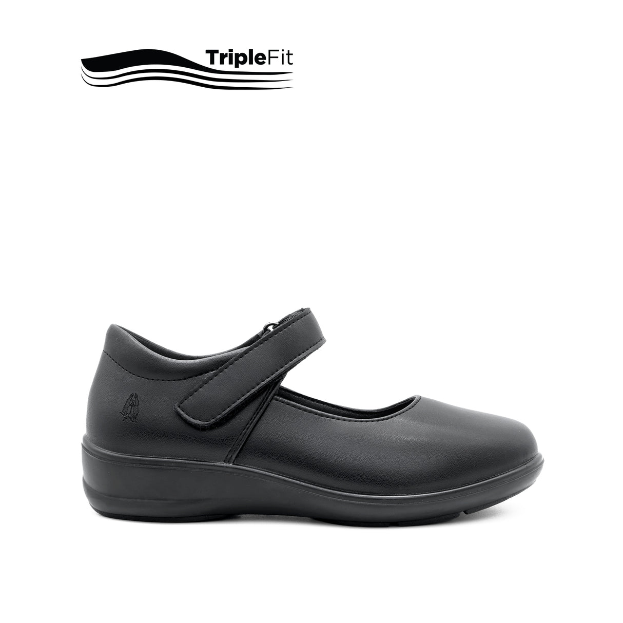 Charlotte Velcro Girl's Shoes - Black Leather