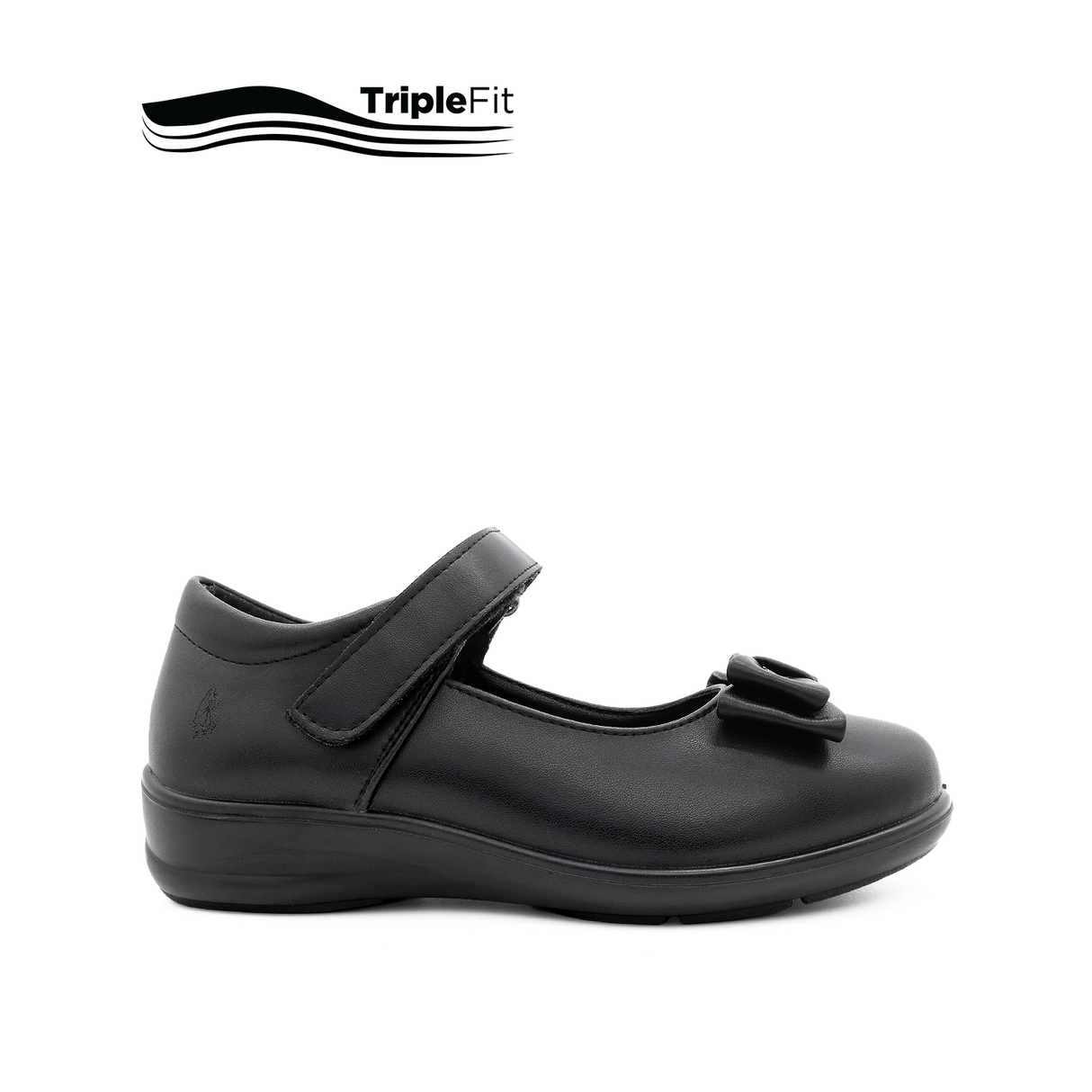 Sarah Strap Girl's Shoes - Black Leather