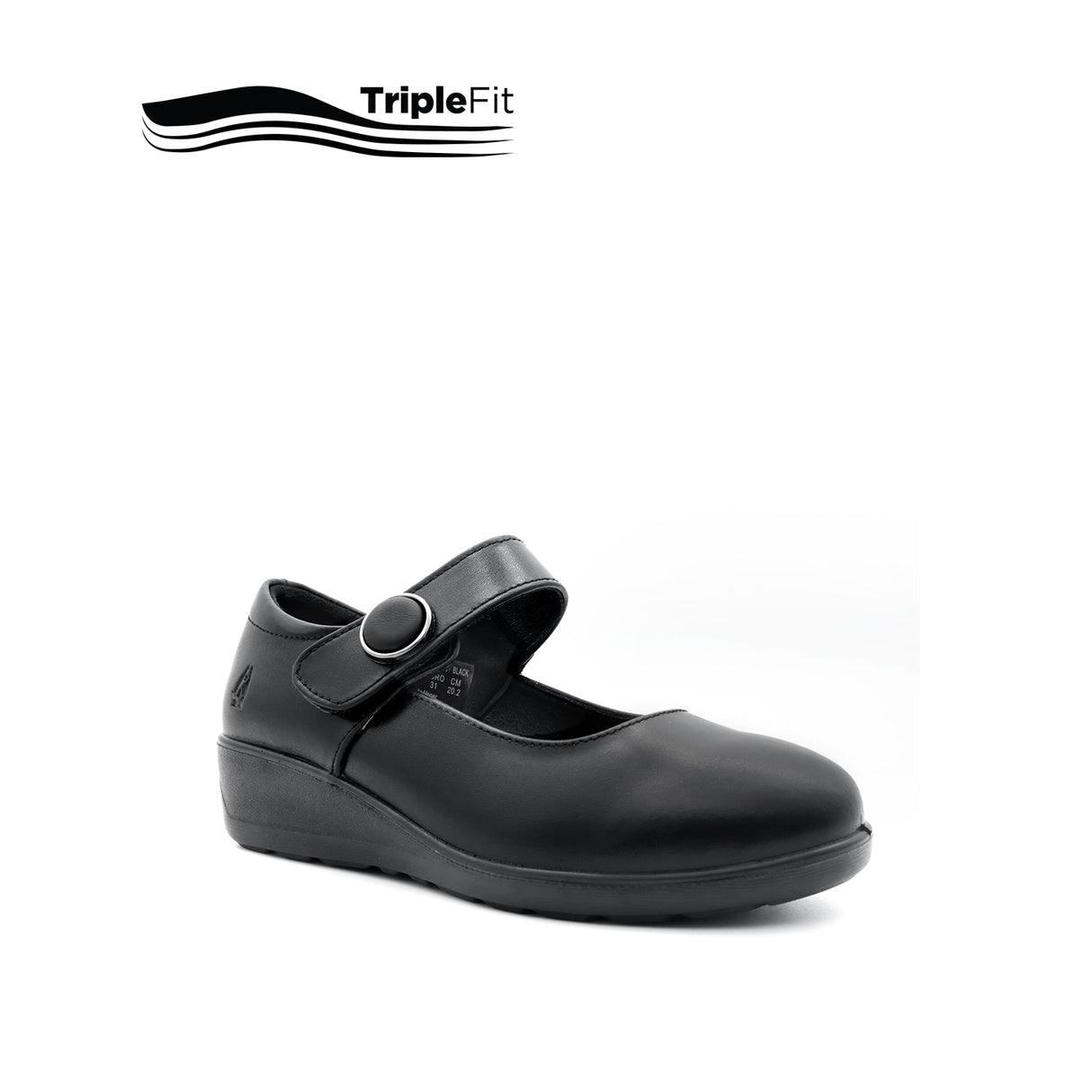 Sarah Strap Girl's Shoes - Black Leather