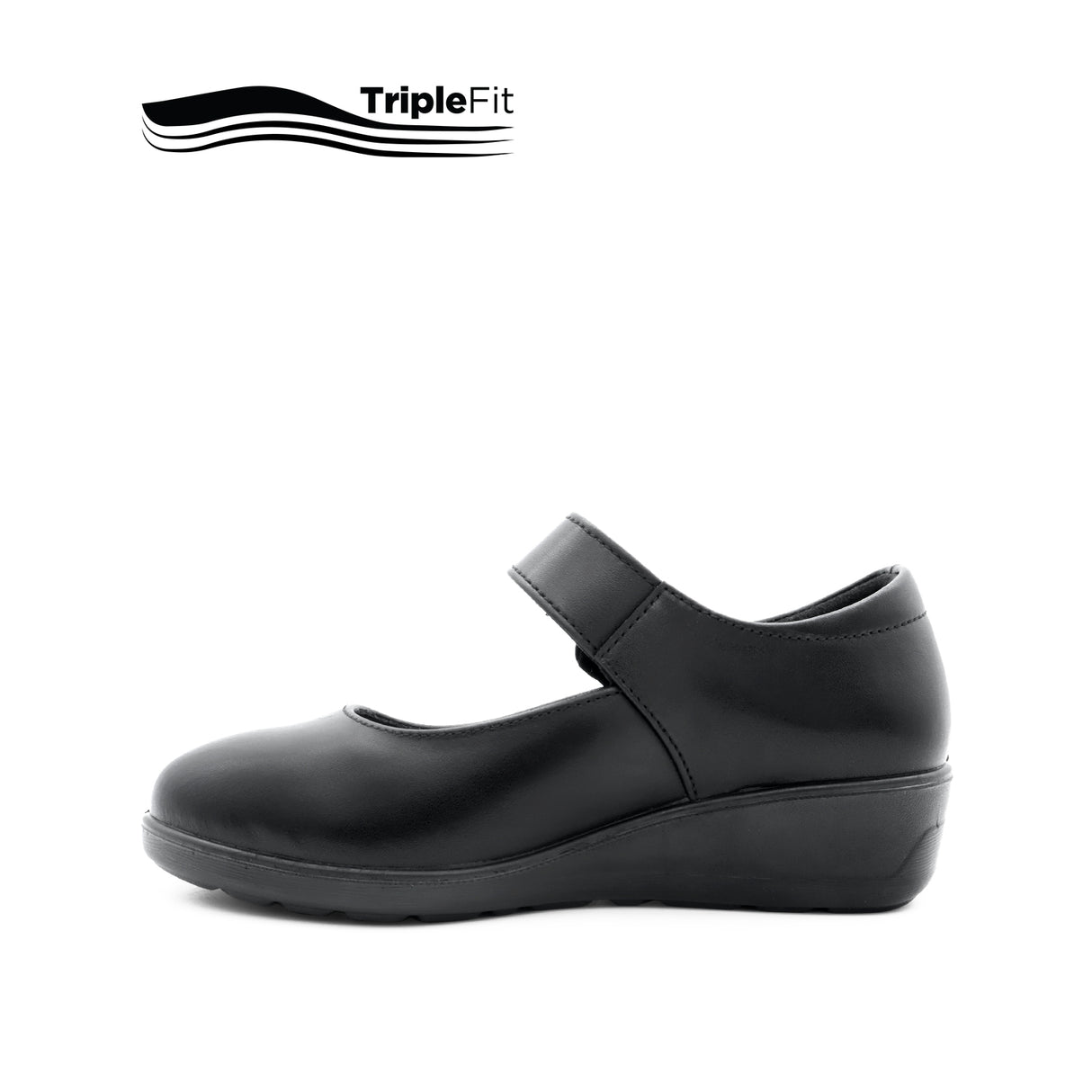 Sarah Strap Girl's Shoes - Black Leather