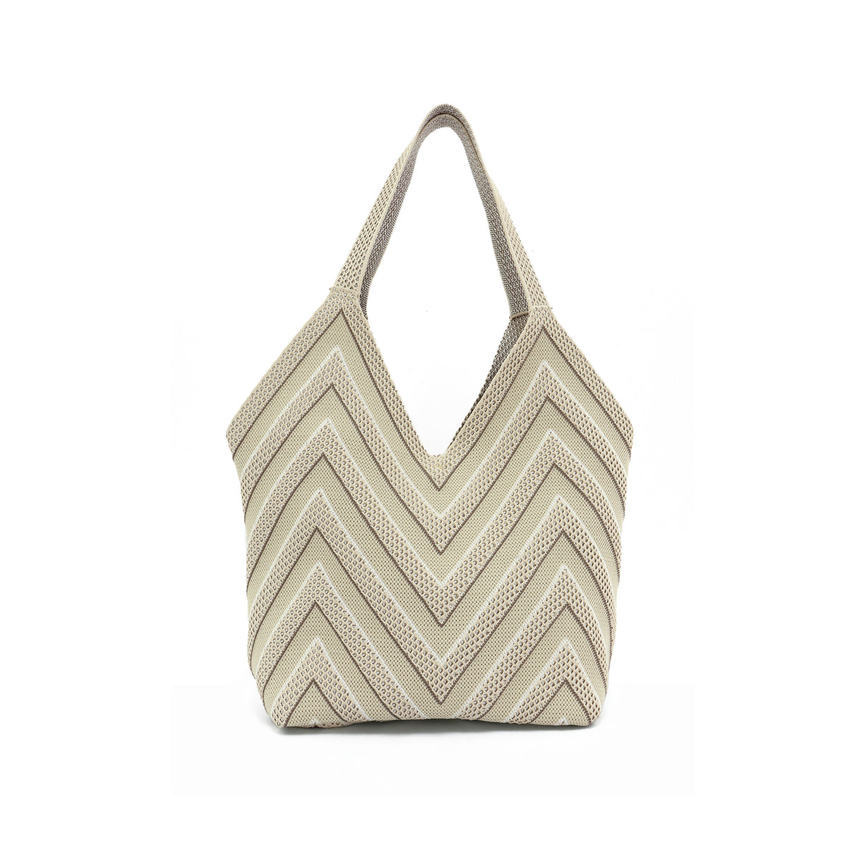Autumn Knit Tote Women's Bag - Beige Multi