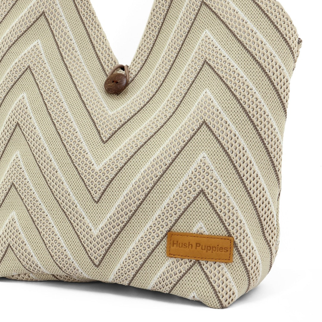 Autumn Knit Tote Women's Bag - Beige Multi
