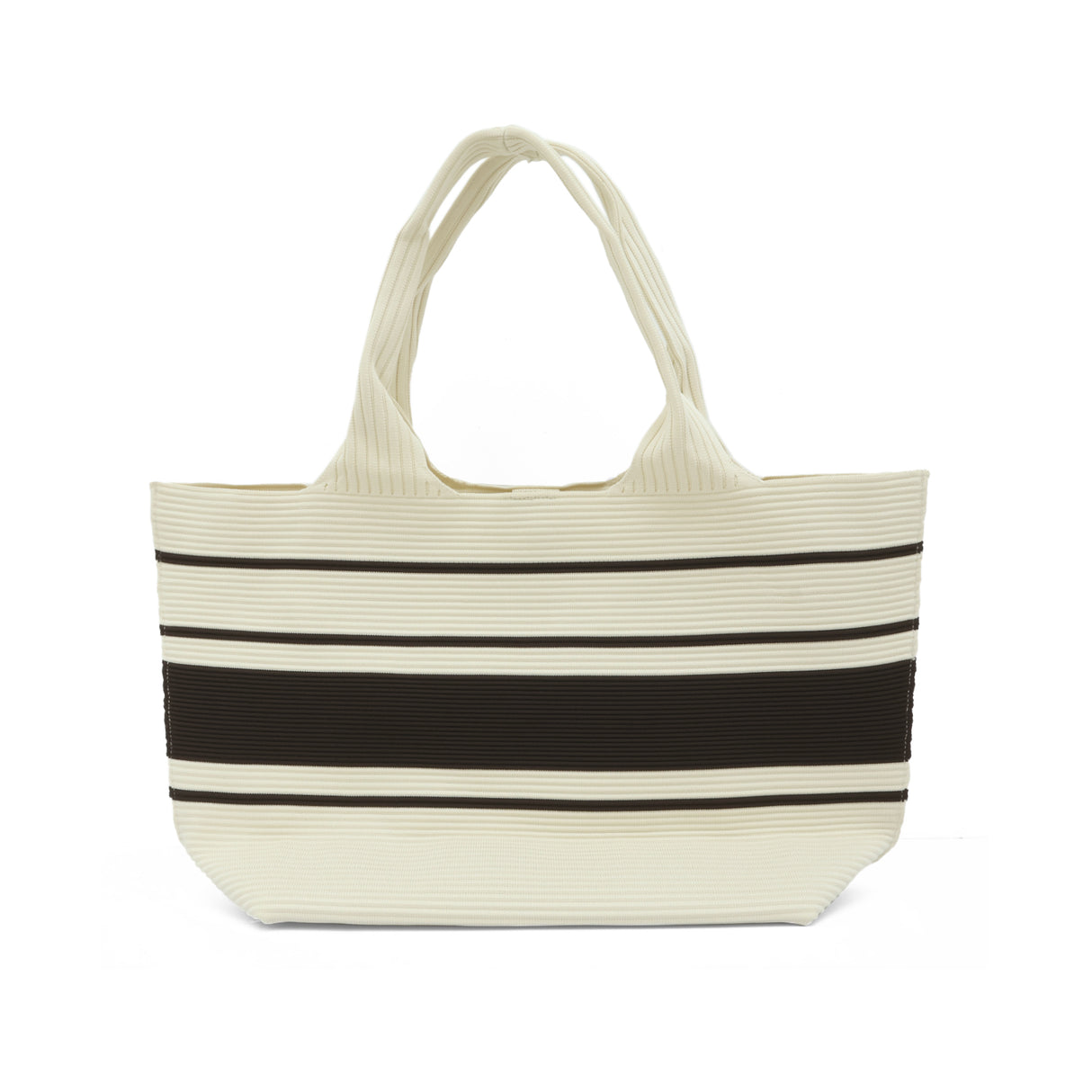 Claudia Knit Tote Women's Bag - Beige/Dark Brown