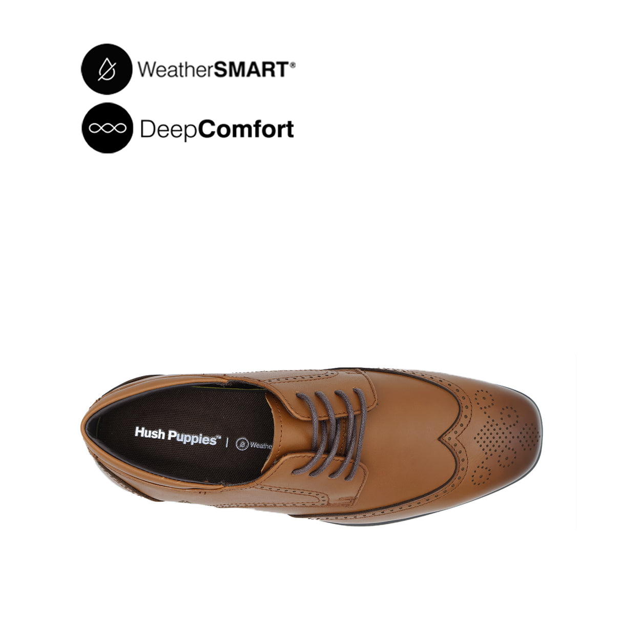 Pierre Lace Up Wing Tip Men's Shoes- Tan Leather Waterproof