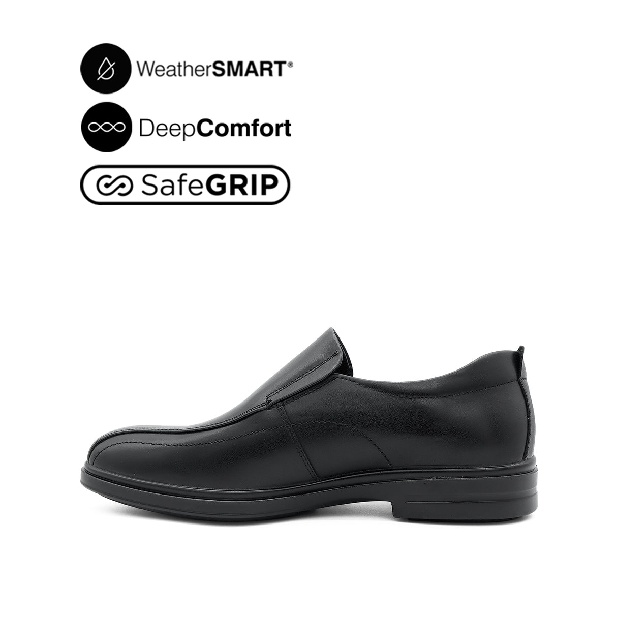 Owen Slip On BT Men's Shoes - Black Leather WP