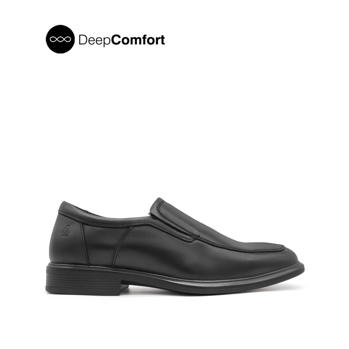 Osrik Slip On Apron Toe Men's Shoes -Black Leather