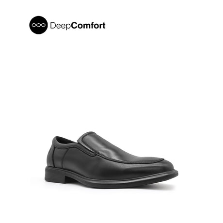 Osrik Slip On Apron Toe Men's Shoes -Black Leather