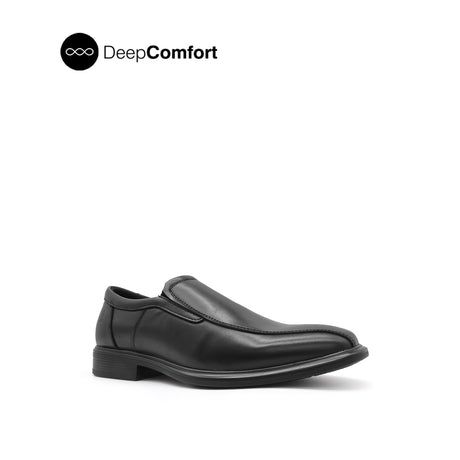 Osrik Slip On Bike Toe Men's Shoes -Black Leather