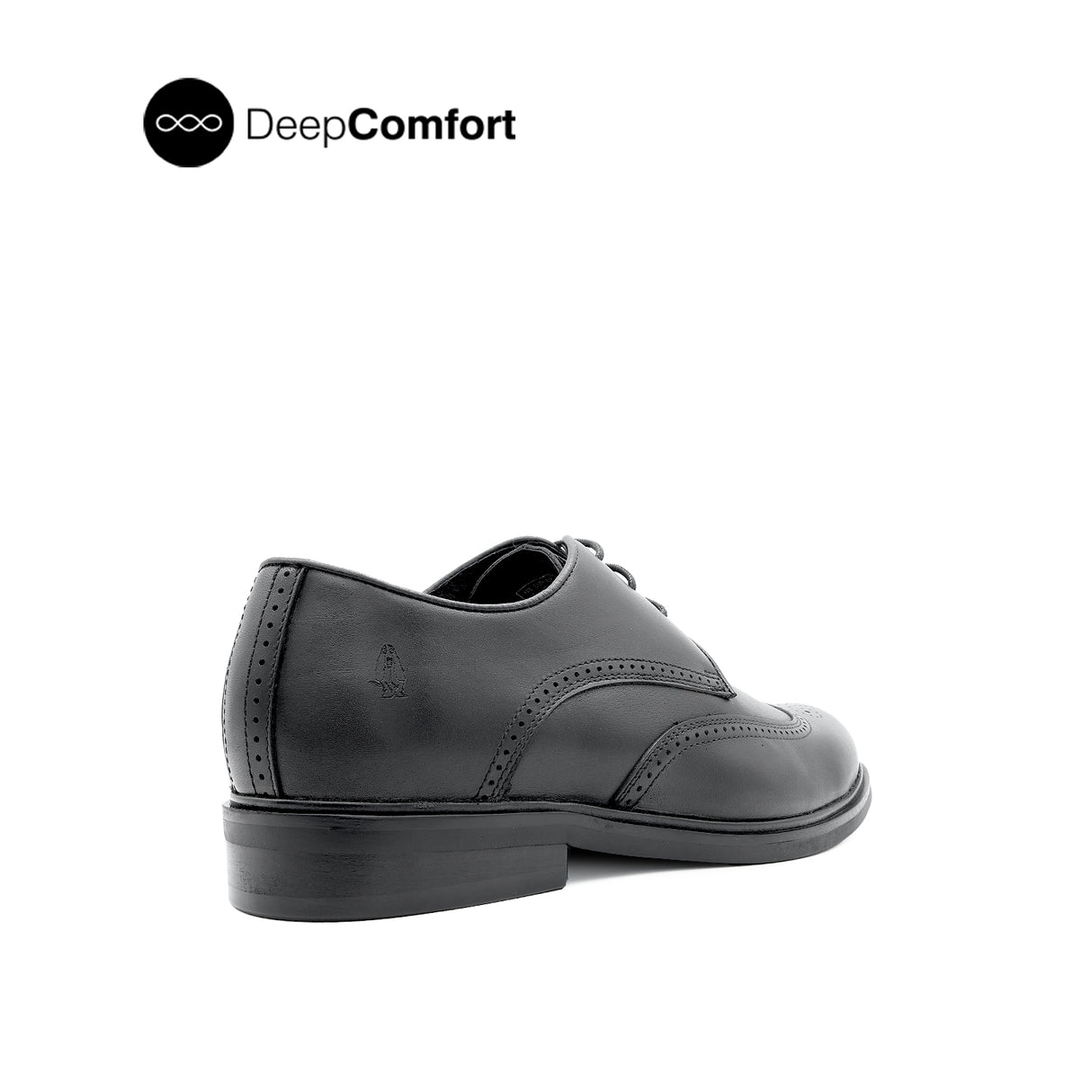 Nunzio Lace Up Wing Tip Men's Shoes - Black Leather