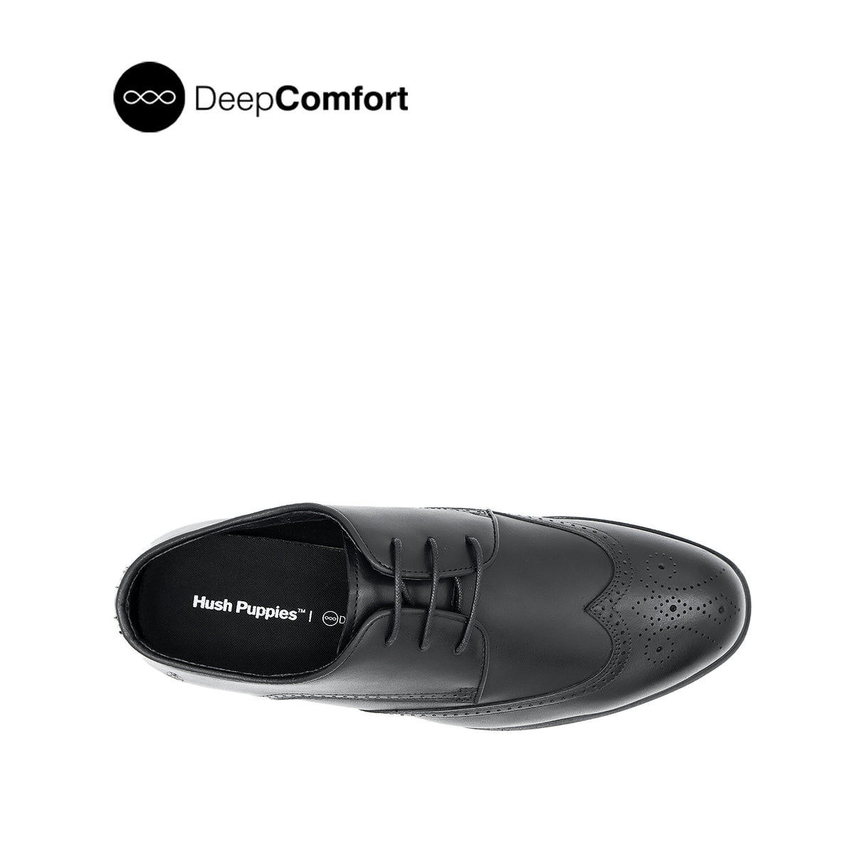 Nunzio Lace Up Wing Tip Men's Shoes - Black Leather