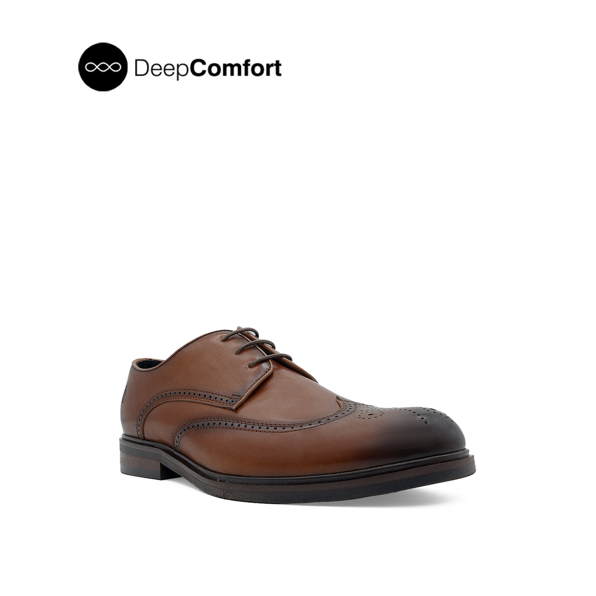 Nunzio Lace Up Wing Tip Men's Shoes - Tan Leather