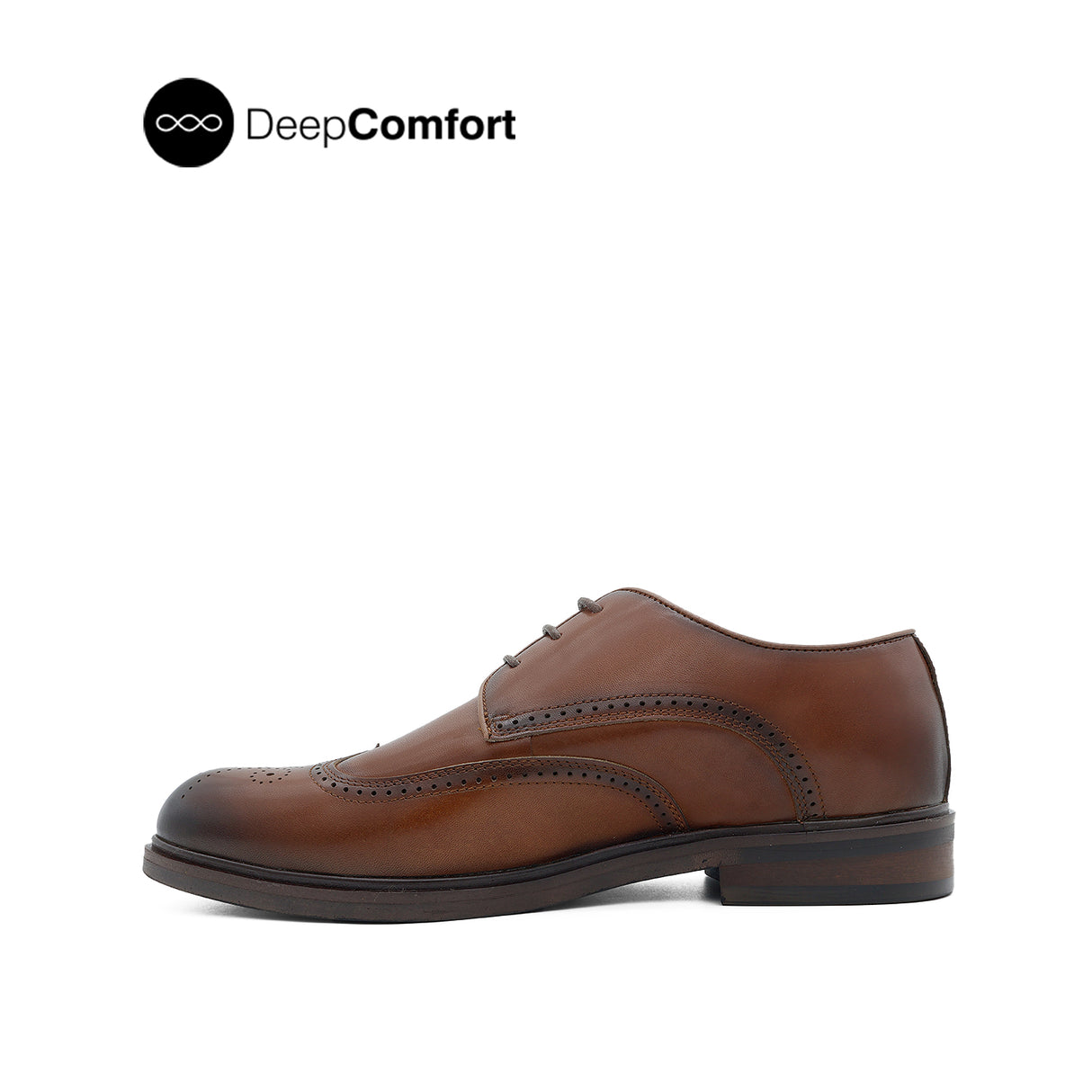 Nunzio Lace Up Wing Tip Men's Shoes - Tan Leather