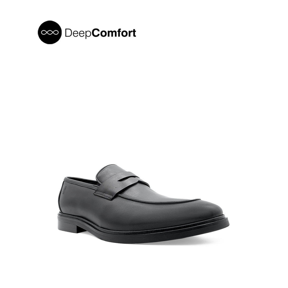 Nunzio Slip On Penny Men's Shoes - Black Leather