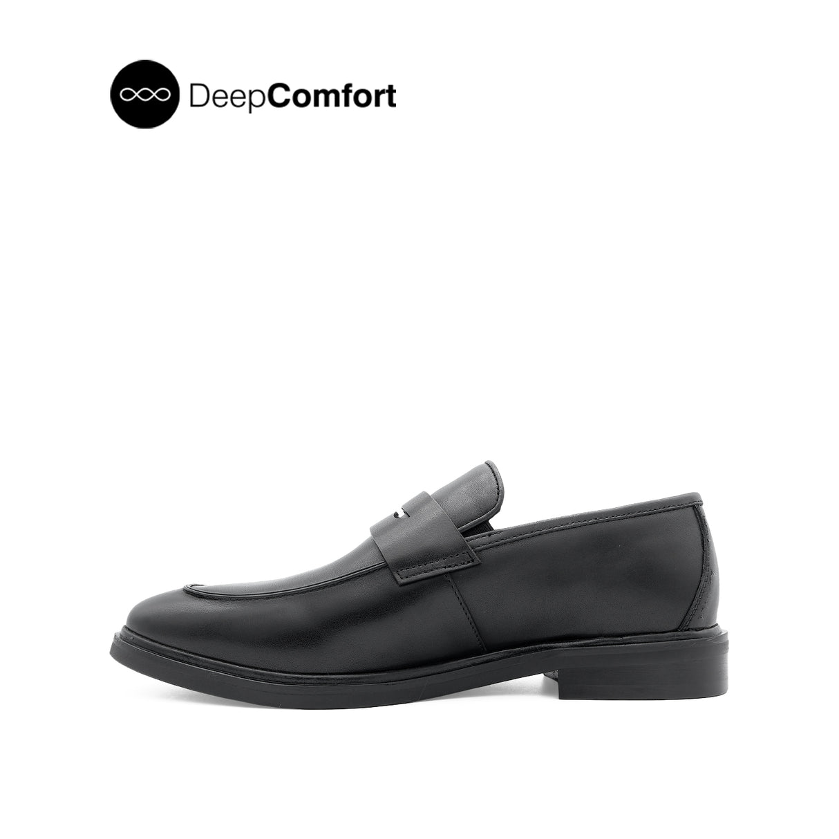 Nunzio Slip On Penny Men's Shoes - Black Leather