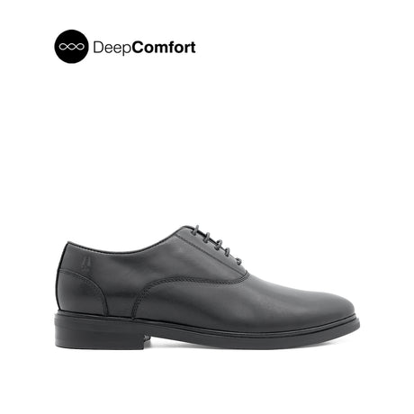 Nunzio Lace Up Plain Toe Men's Shoes - Black Leather