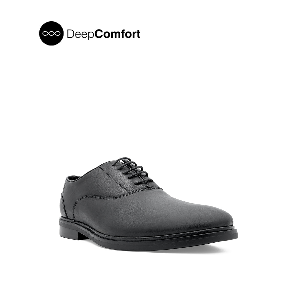 Nunzio Lace Up Plain Toe Men's Shoes - Black Leather