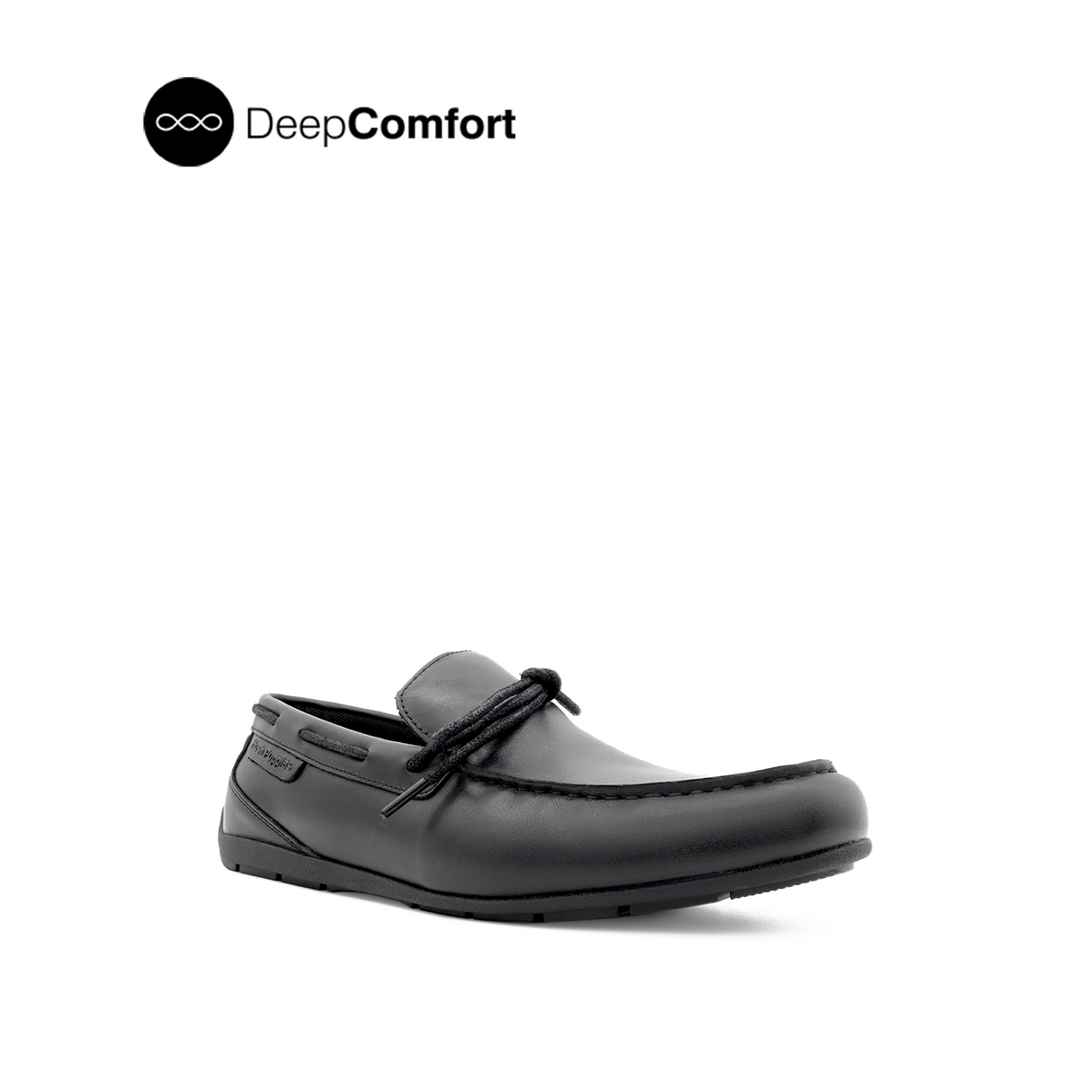 Raven Slip On Tie Men's Shoes - Black Leather