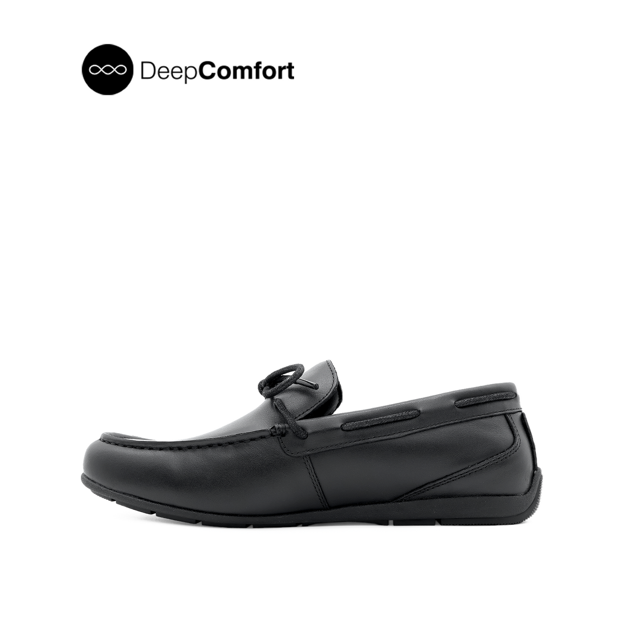 Raven Slip On Tie Men's Shoes - Black Leather