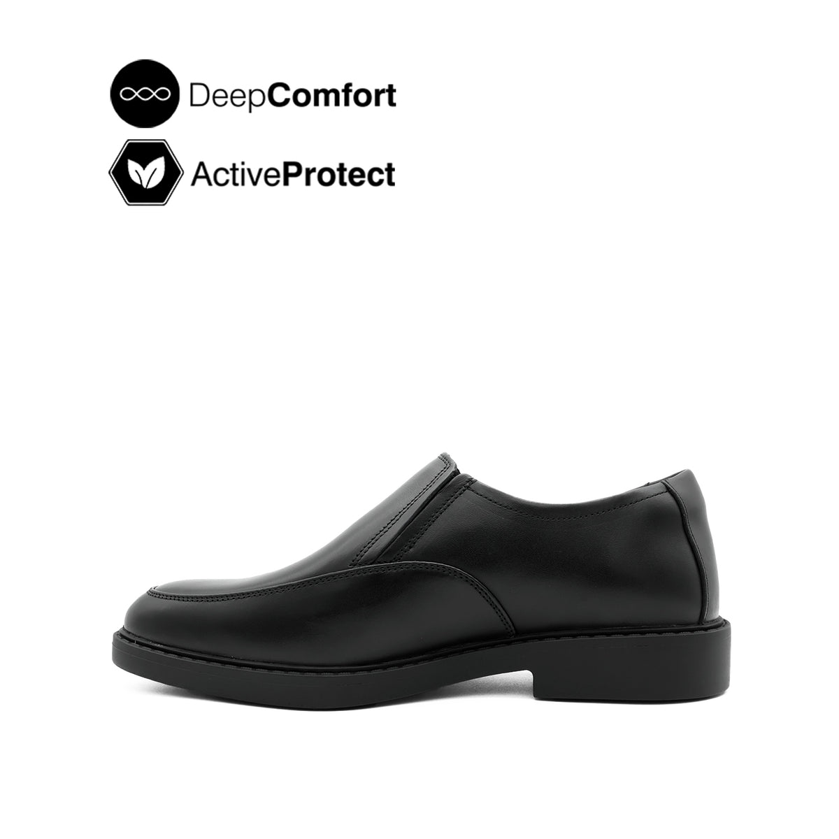 Salvador Slip On AT Men's Shoes - Black Leather Hush Puppies Philippines