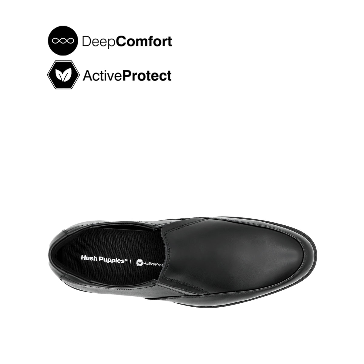Salvador Slip On AT Men's Shoes - Black Leather Hush Puppies Philippines