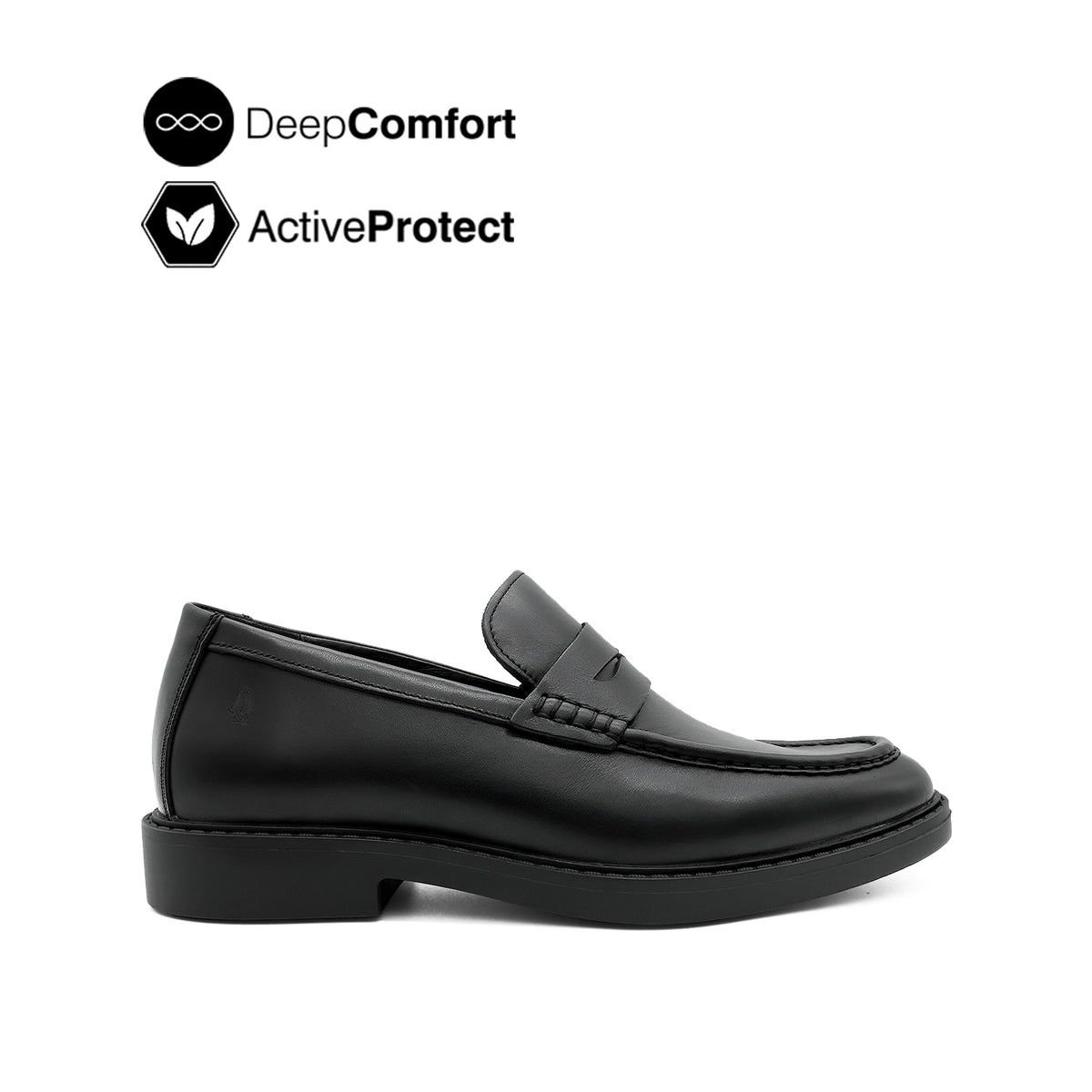 Salvador Penny Men's Shoes - Black Leather Hush Puppies Philippines