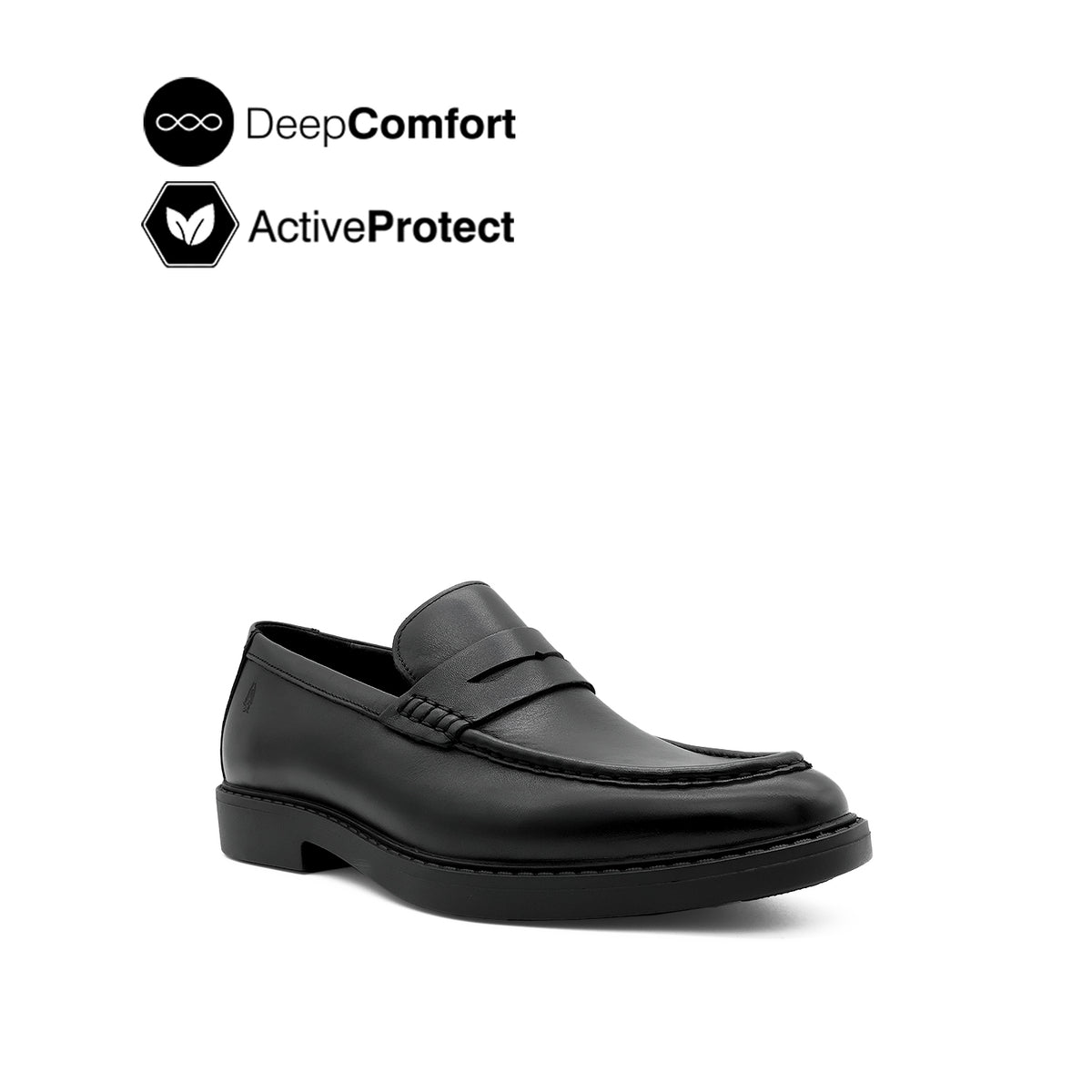 Salvador Penny Men's Shoes - Black Leather Hush Puppies Philippines