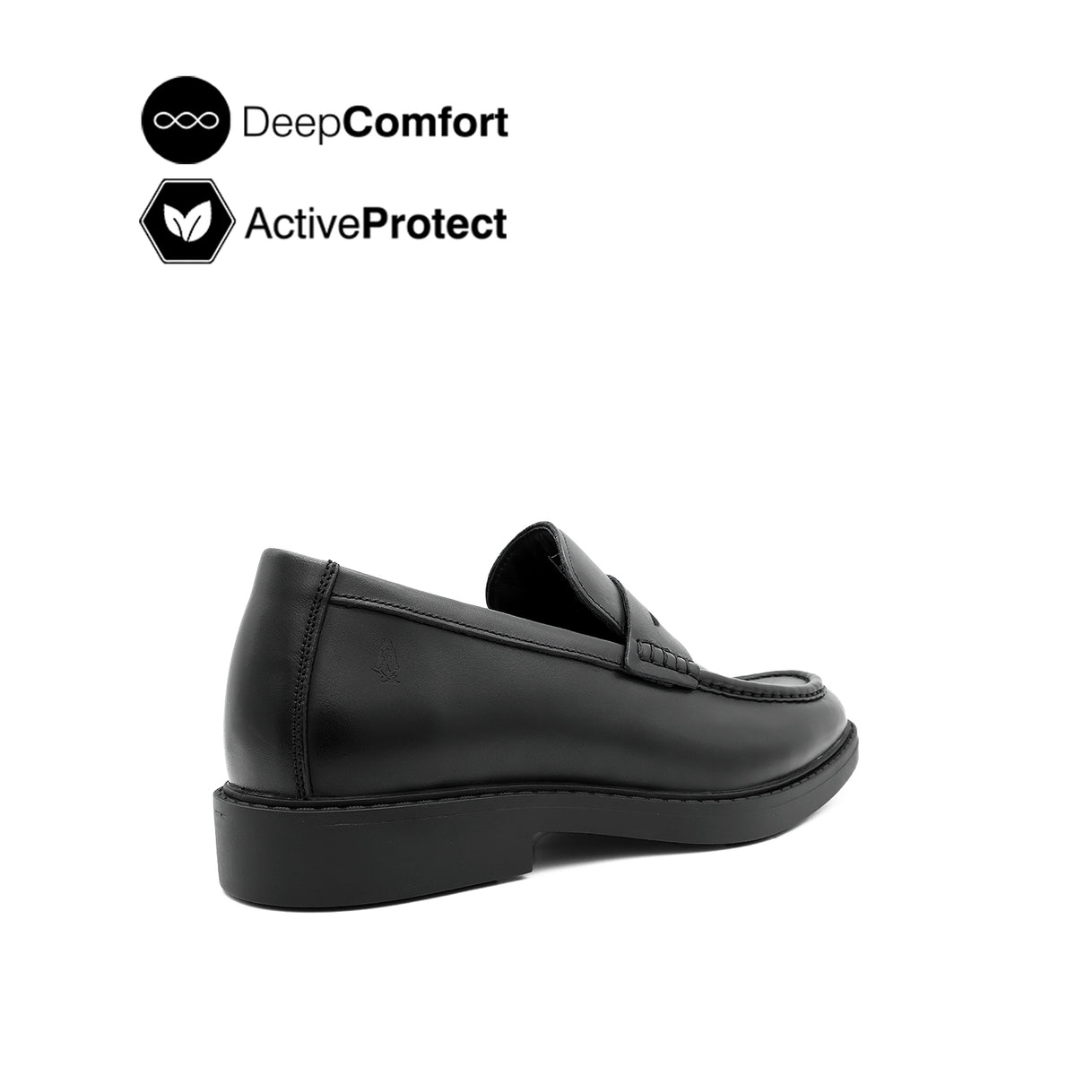 Salvador Penny Men's Shoes - Black Leather Hush Puppies Philippines
