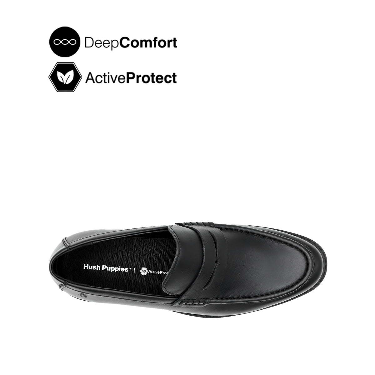 Salvador Penny Men's Shoes - Black Leather Hush Puppies Philippines