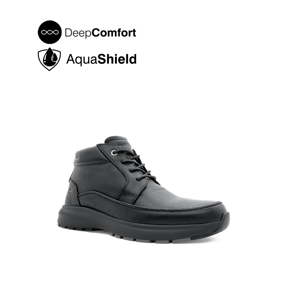 Reid Boots Apron Toe Men's Shoes - Black Leather