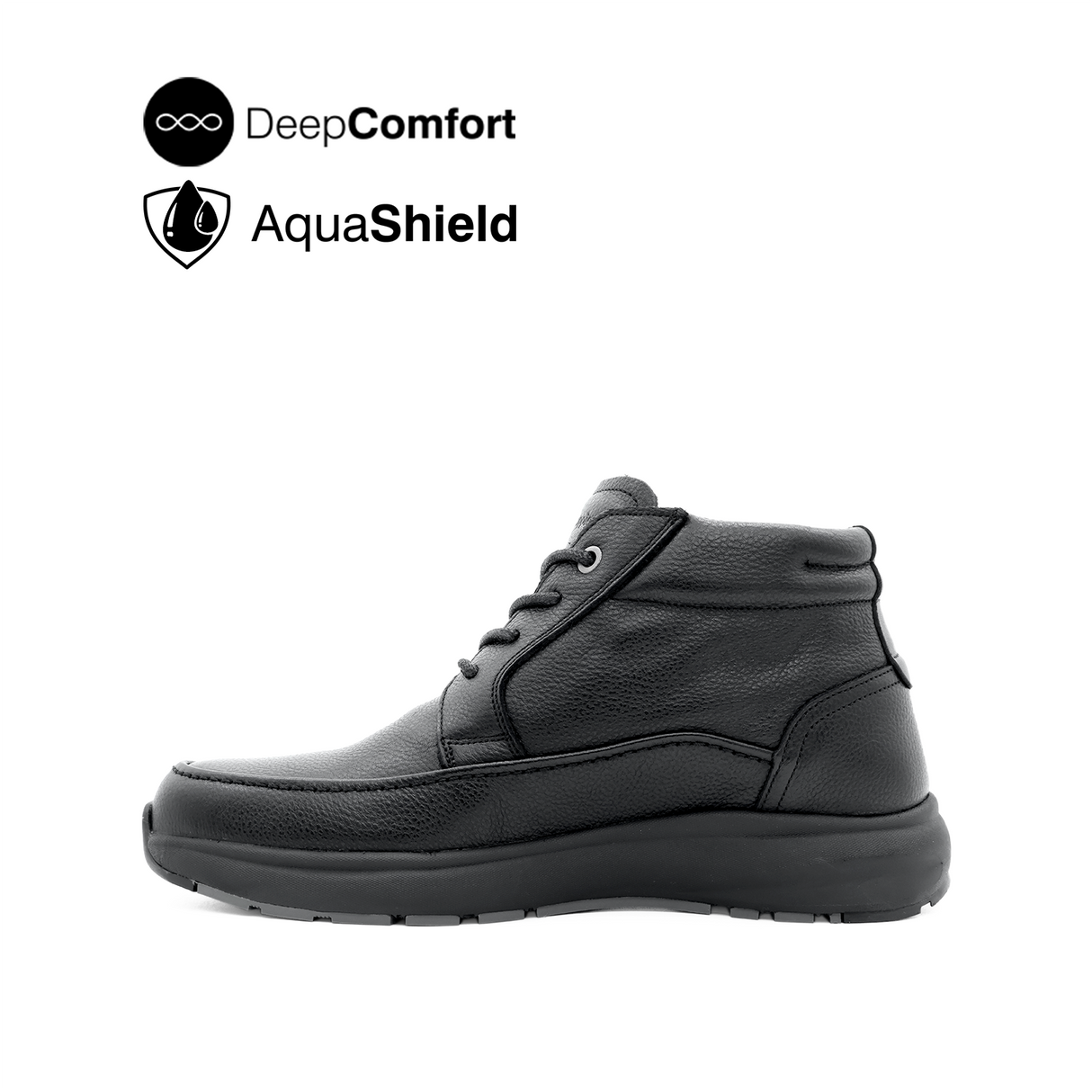 Reid Boots Apron Toe Men's Shoes - Black Leather