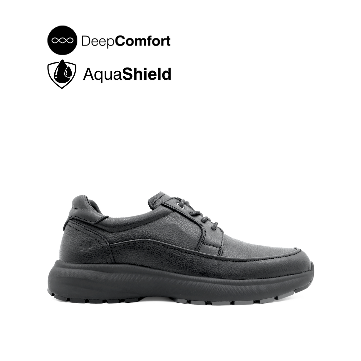 Reid Lace Up Apron Toe Men's Shoes - Black Leather