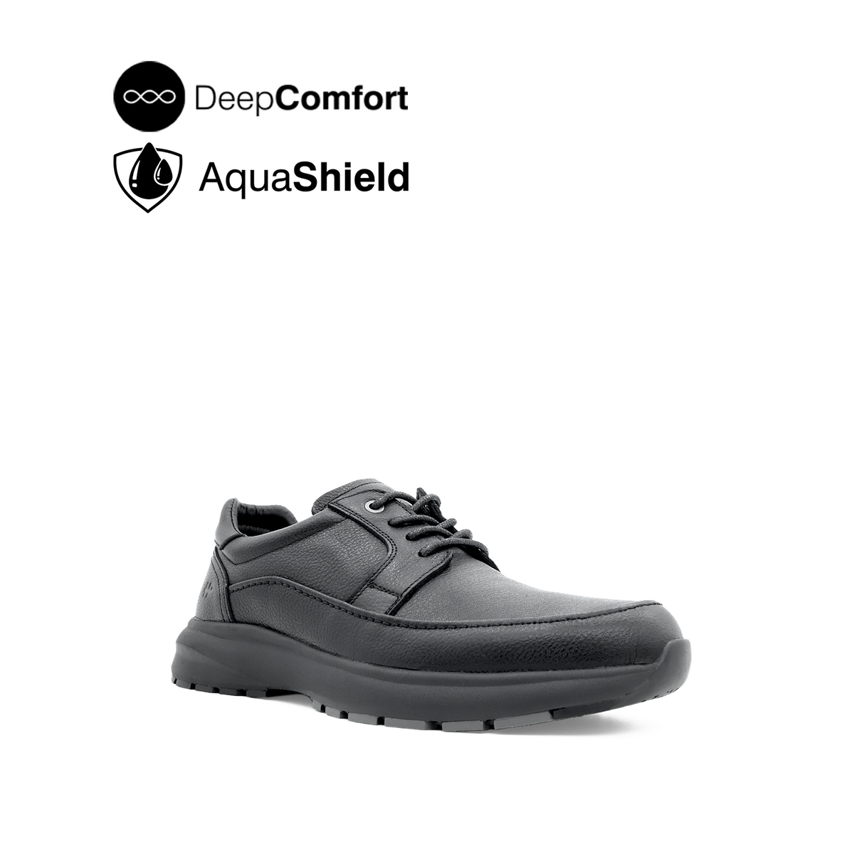 Reid Lace Up Apron Toe Men's Shoes - Black Leather