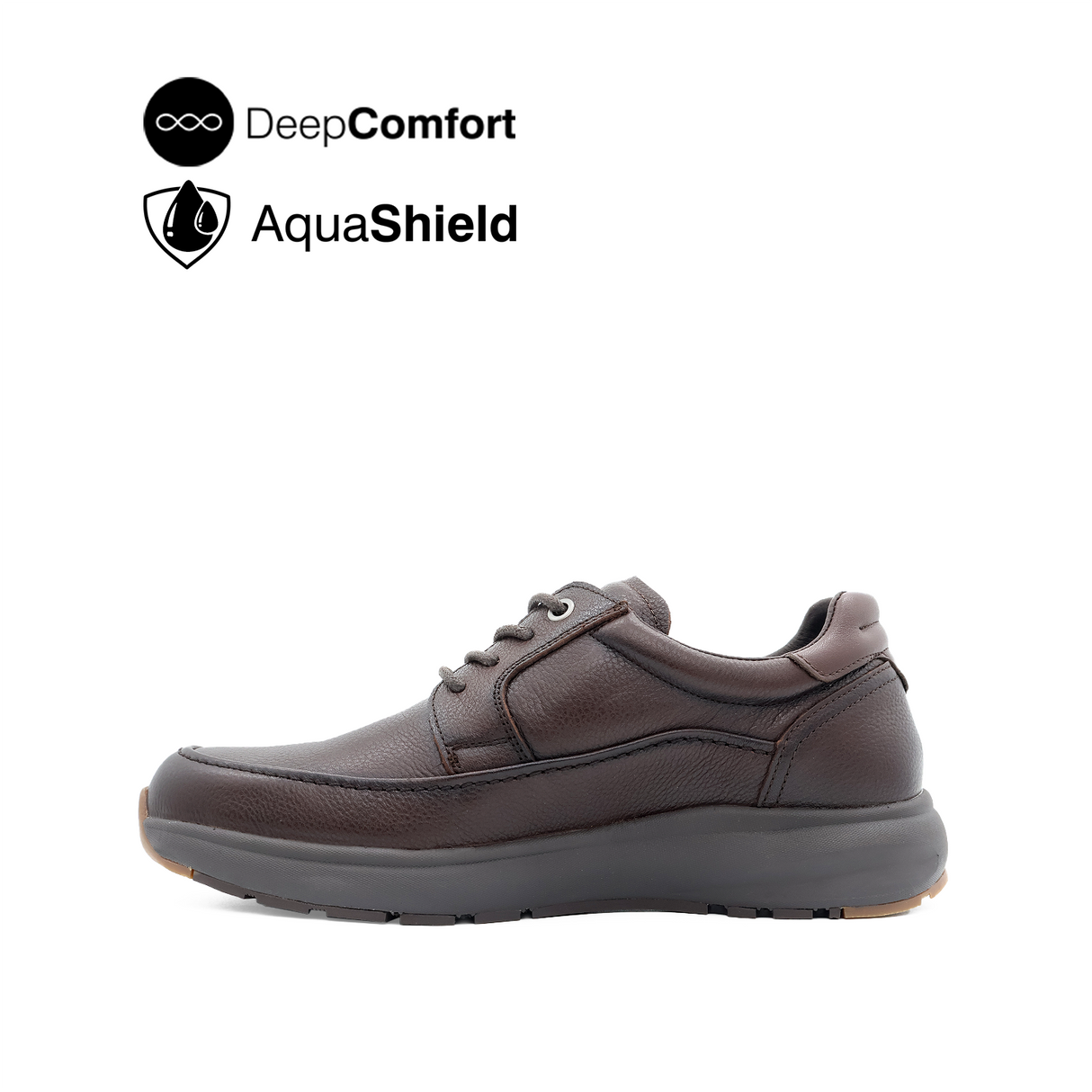 Reid Lace Up Apron Toe Men's Shoes - Dark Brown Leather