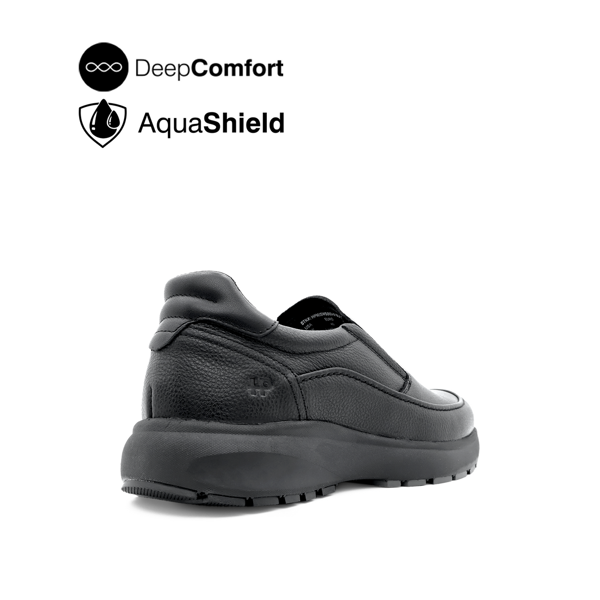 Reid Slip On Apron Toe Men's Shoes - Black Leather