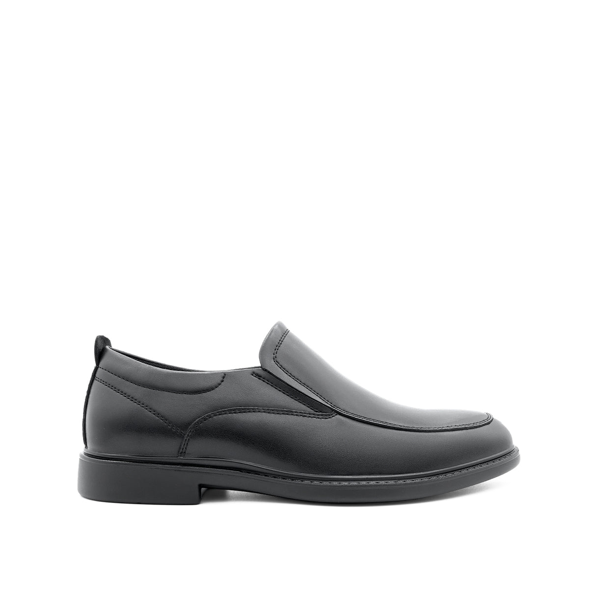 Ruffy Slip On Apron Toe Men's Shoes - Black Leather