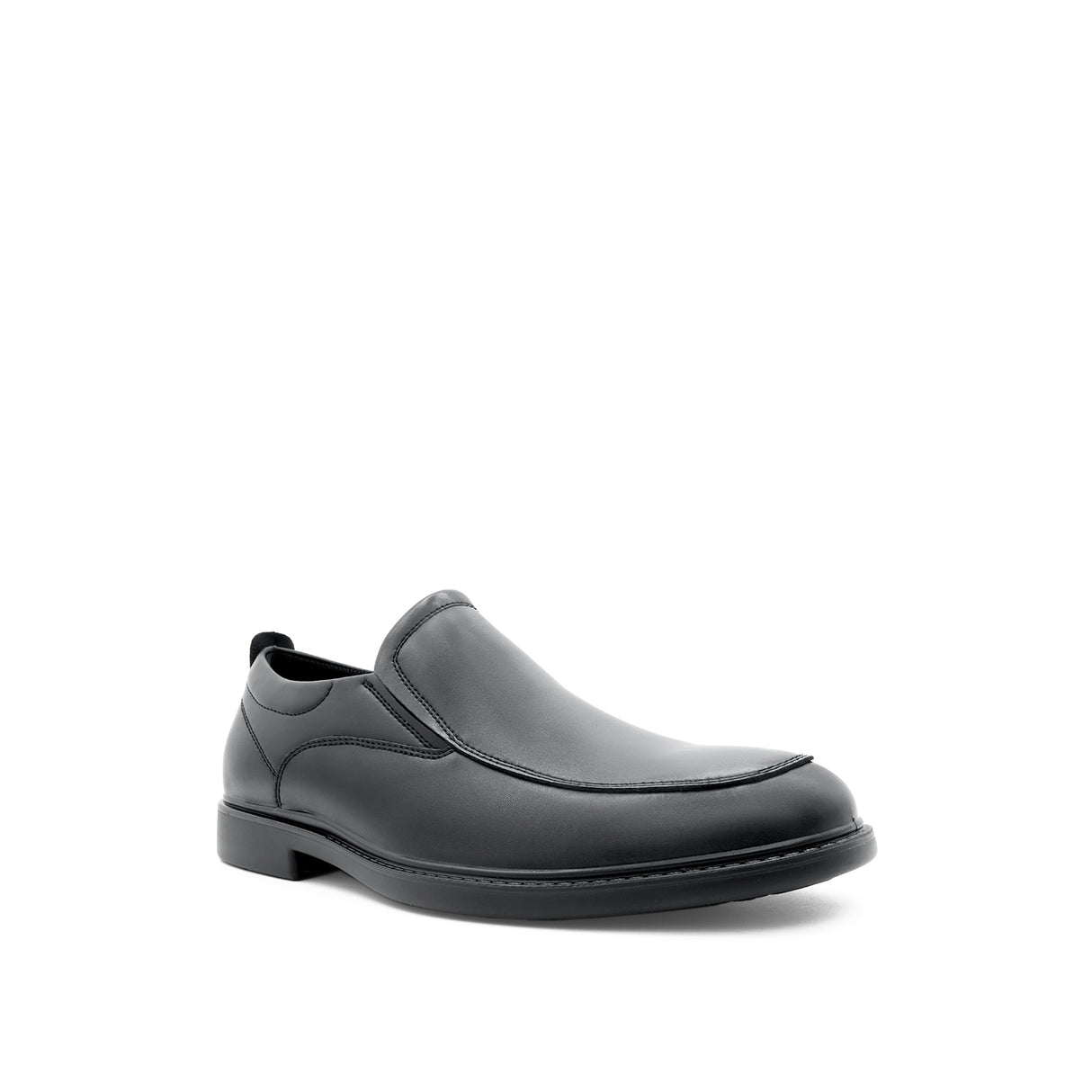 Ruffy Slip On Apron Toe Men's Shoes - Black Leather