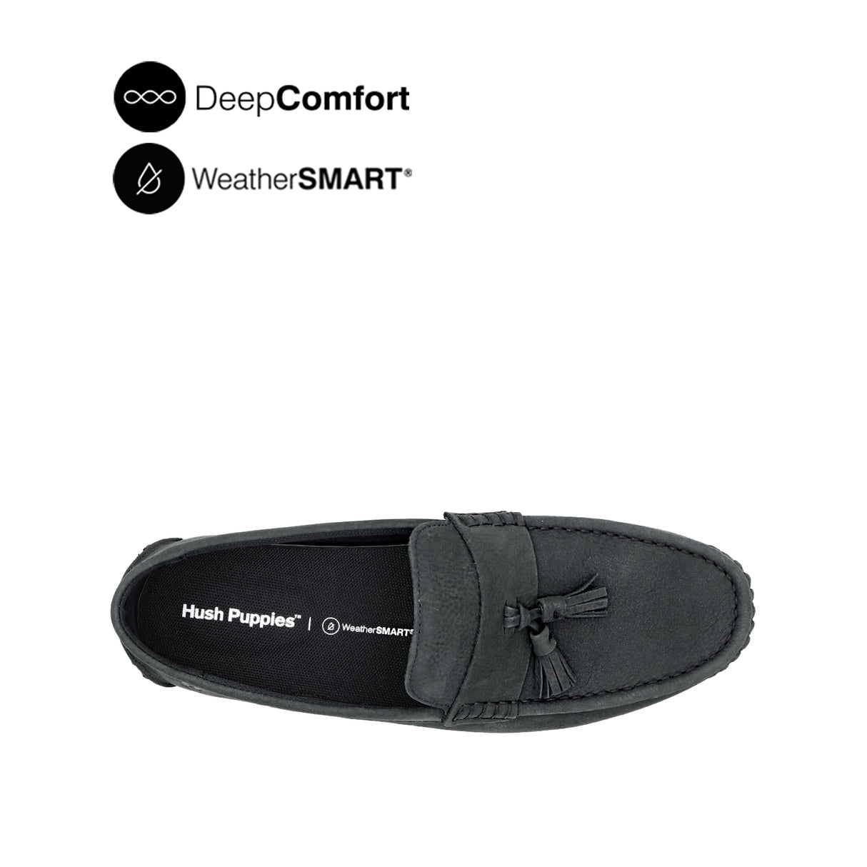 Salilor Slip On Tassel Men's Shoes - Black Nubuck WP