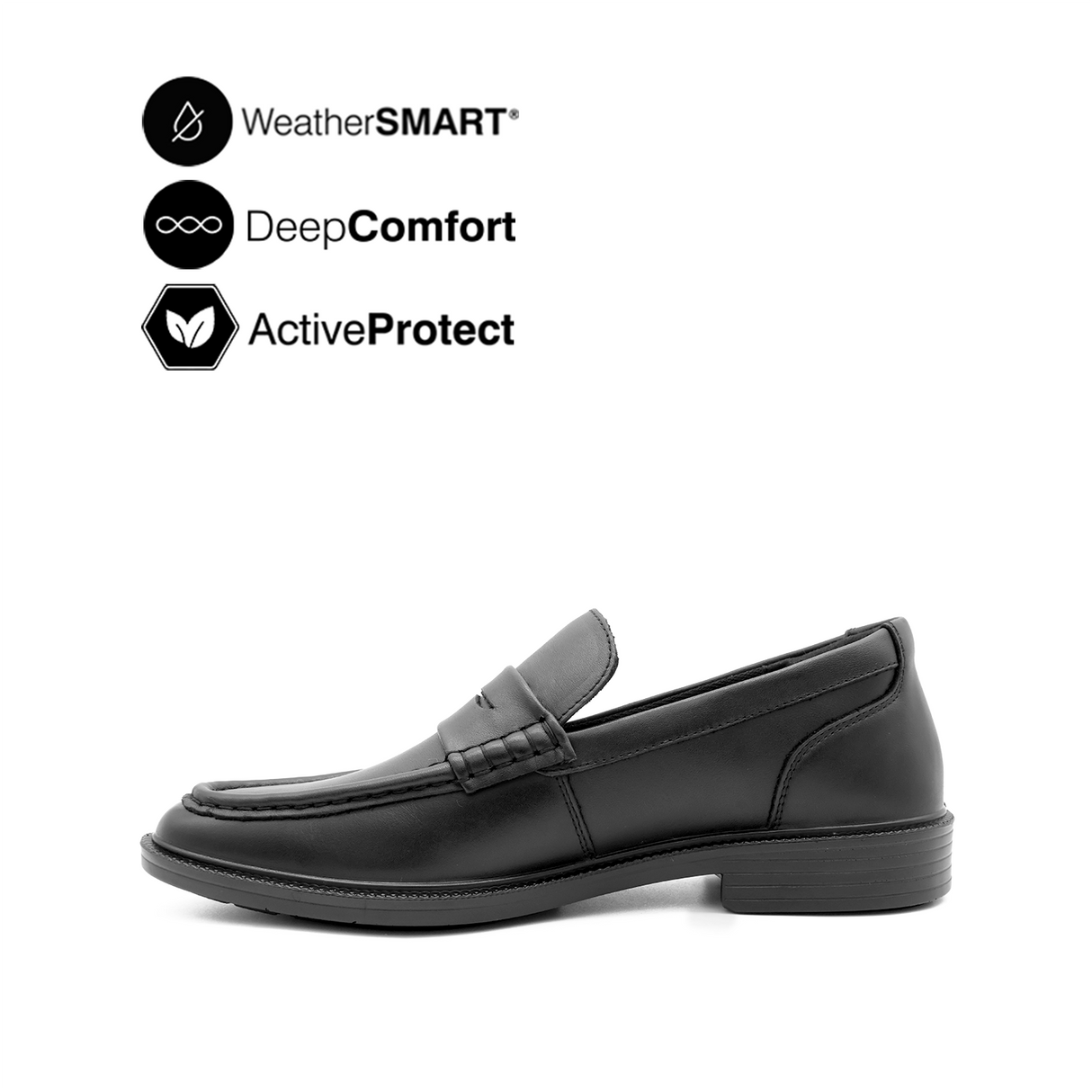 Ryder Penny Men's Shoes - Black Leather WP Hush Puppies Philippines