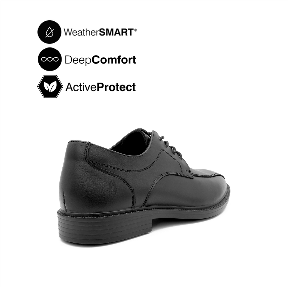 Ryder Lace Up BT Men's Shoes - Black Leather WP Hush Puppies Philippines