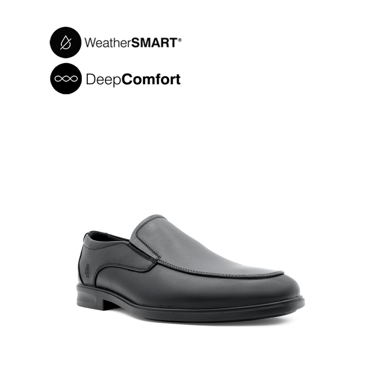 Pierre Slip On Apron Toe Men's Shoes- Black Leather Waterproof