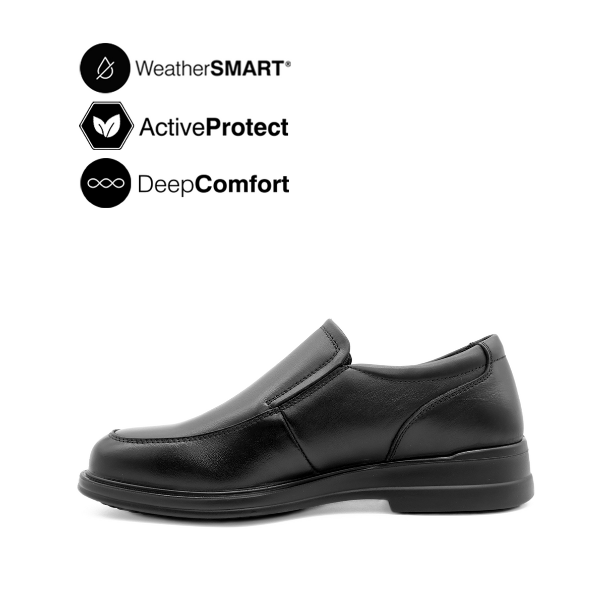 Theo Slip On AT Men's Shoes - Black Leather WP Hush Puppies Philippines