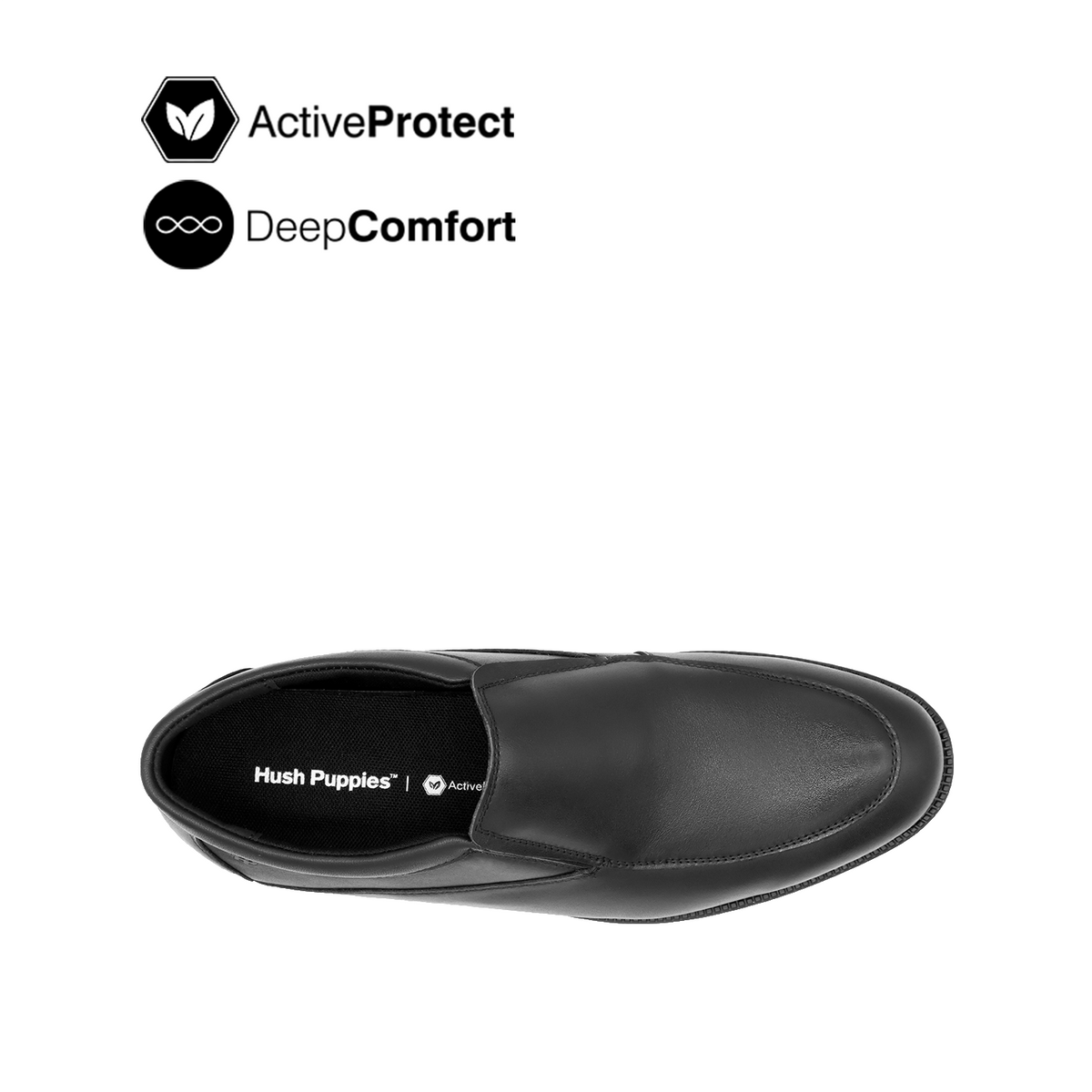 Thiago Slip On AT Men's Shoes - Black Leather Hush Puppies Philippines