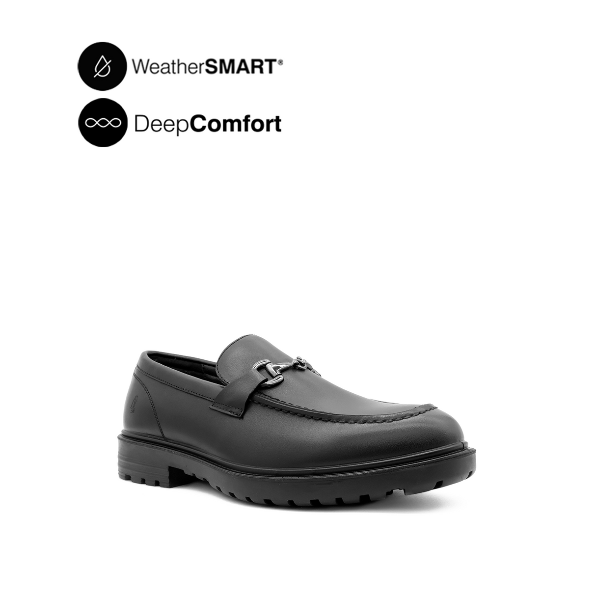 Napoleon Metal Bit Men's Shoes - Black Leather WP Hush Puppies Philippines
